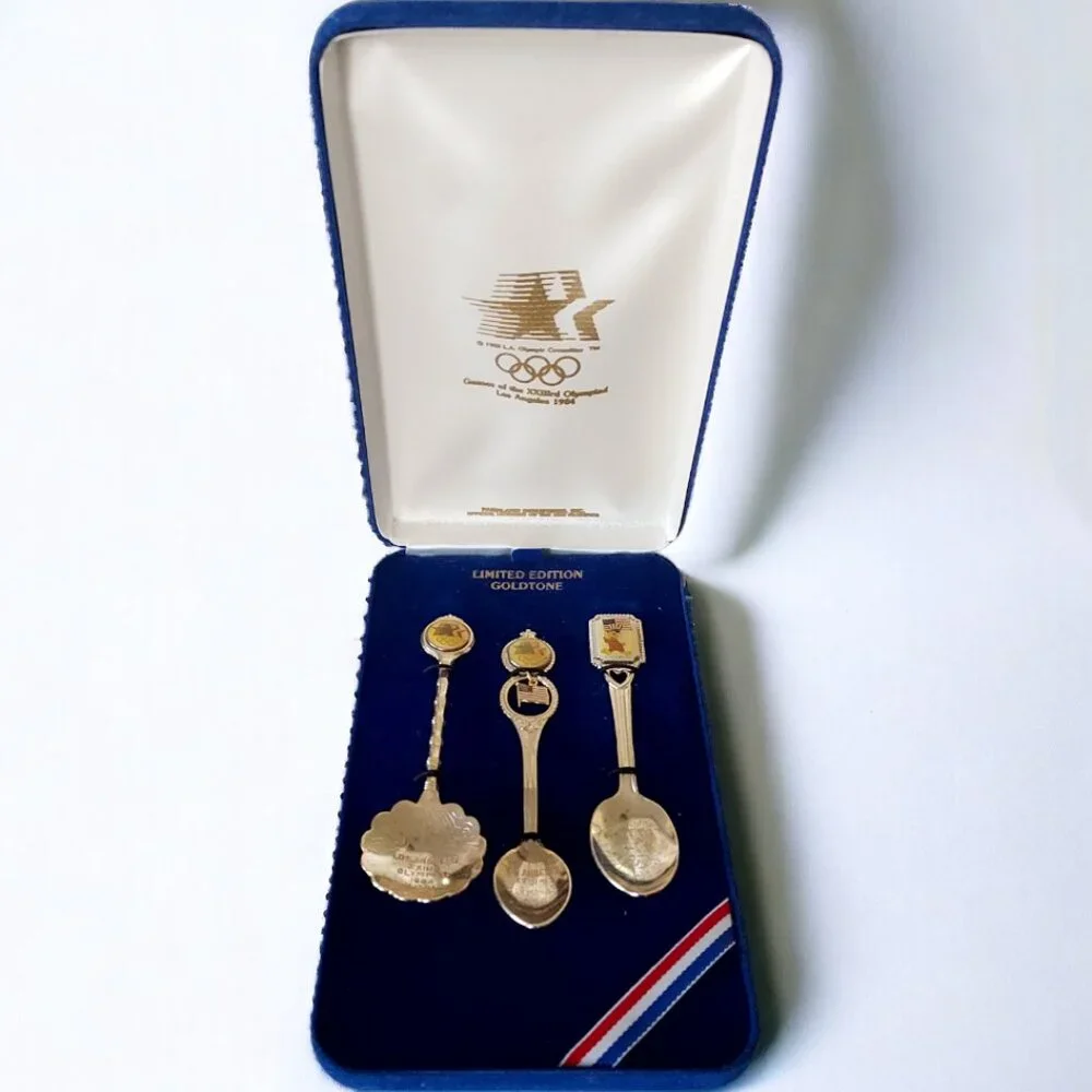 1984 Olympics XIII Limited Edition Los Angeles Gold Tone Spoon Set